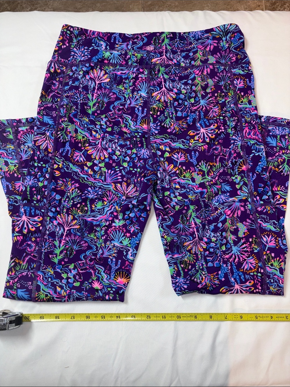 Lilly Pulitzer Luxletic Purple Floral-Print Leggings. NWOT - Picture 4 of 6